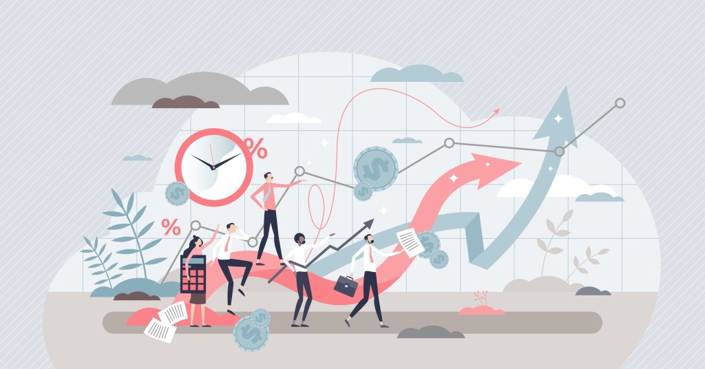 Diseno de equipo de ventas con grafica ascendente por usar un crm